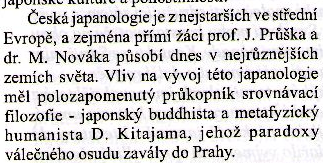note about Kitayamas impact to evolution of czechoslovak japanology