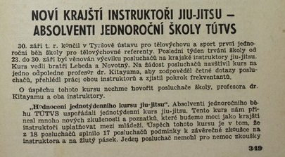 informations about Kitayama judo teaching in Czechoslovakia