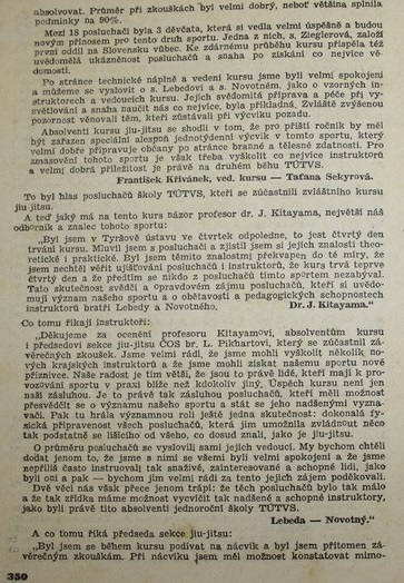 informations about Kitayama judo teaching in Czechoslovakia